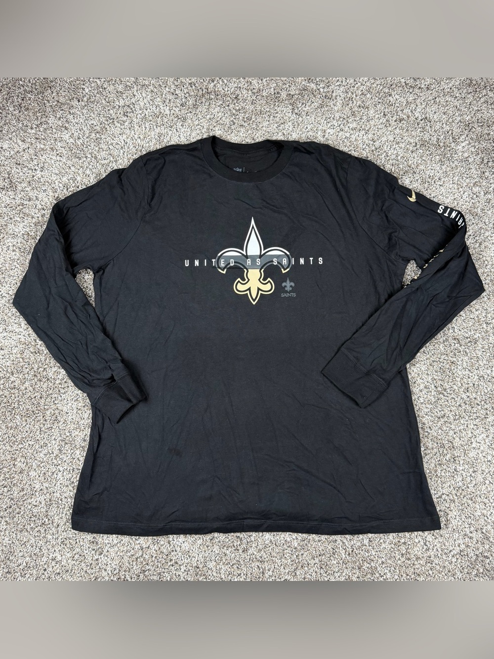 Sz 2XL Women’s Nike NFL New Orleans Saints United As Saints Long Sleeve Black